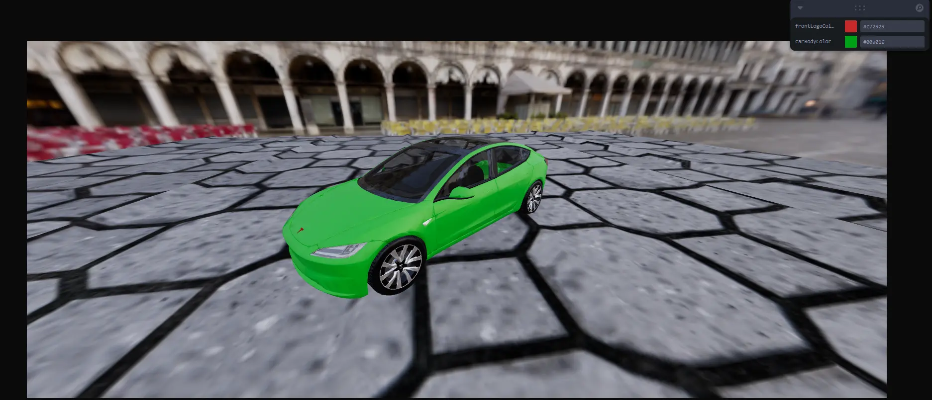 3D Tesla car configurator example with React and Next.js Browser View Screenshot